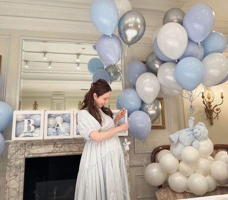 飲食店でベイビーシャワー装飾