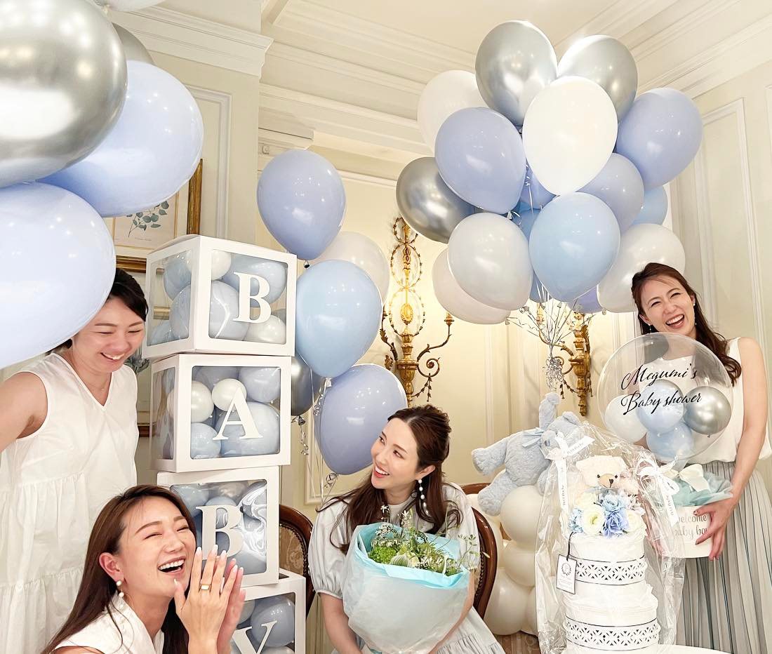 飲食店でベイビーシャワー装飾