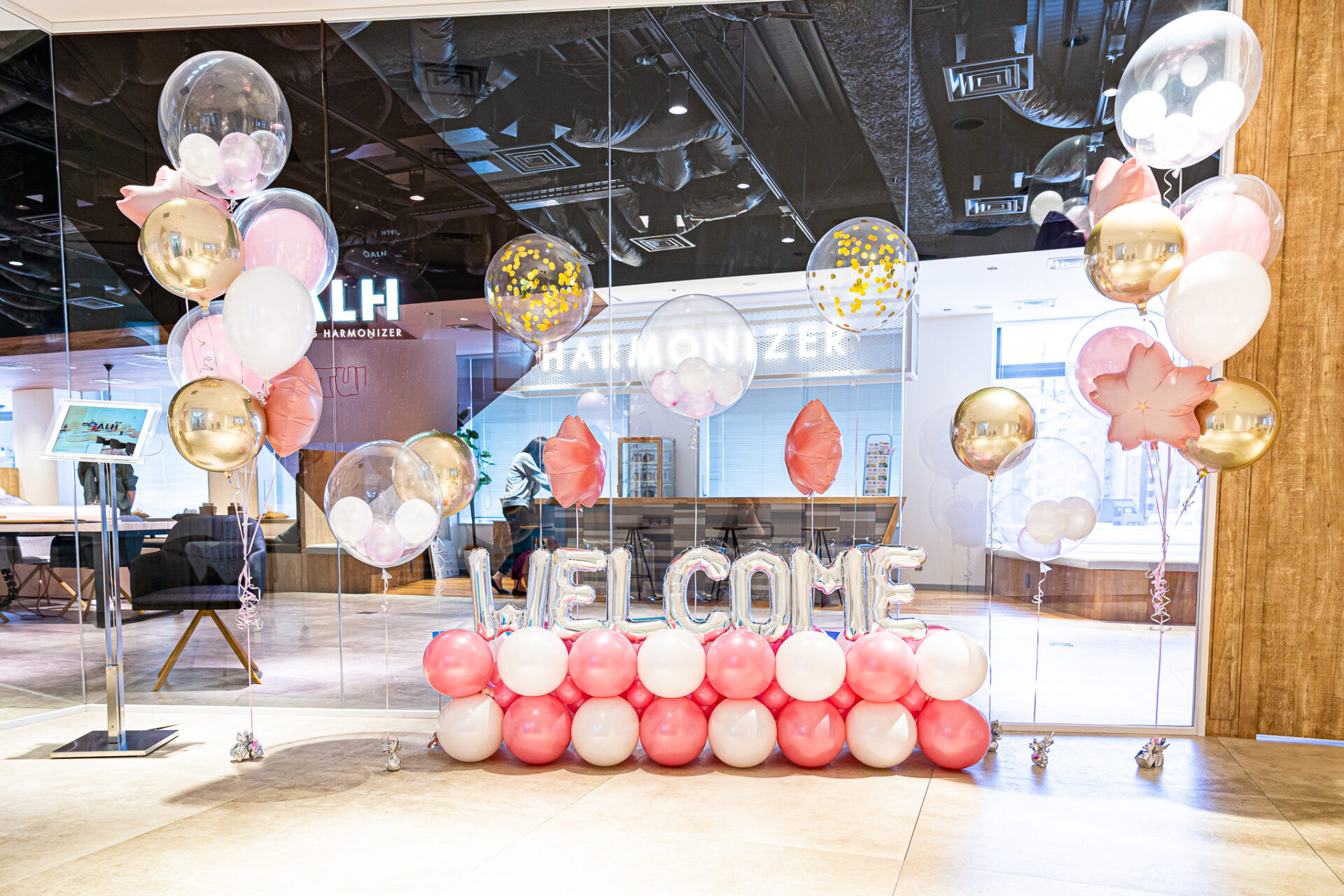 企業の入社式バルーン装飾