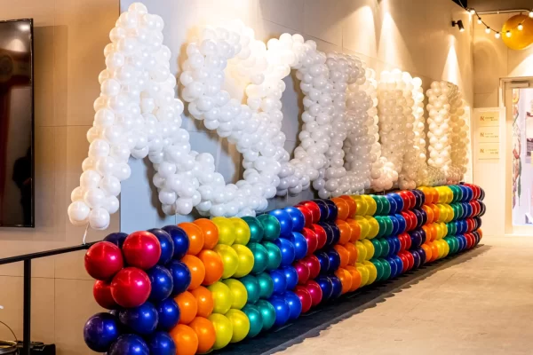 入社式のウェルカムスペースバルーン