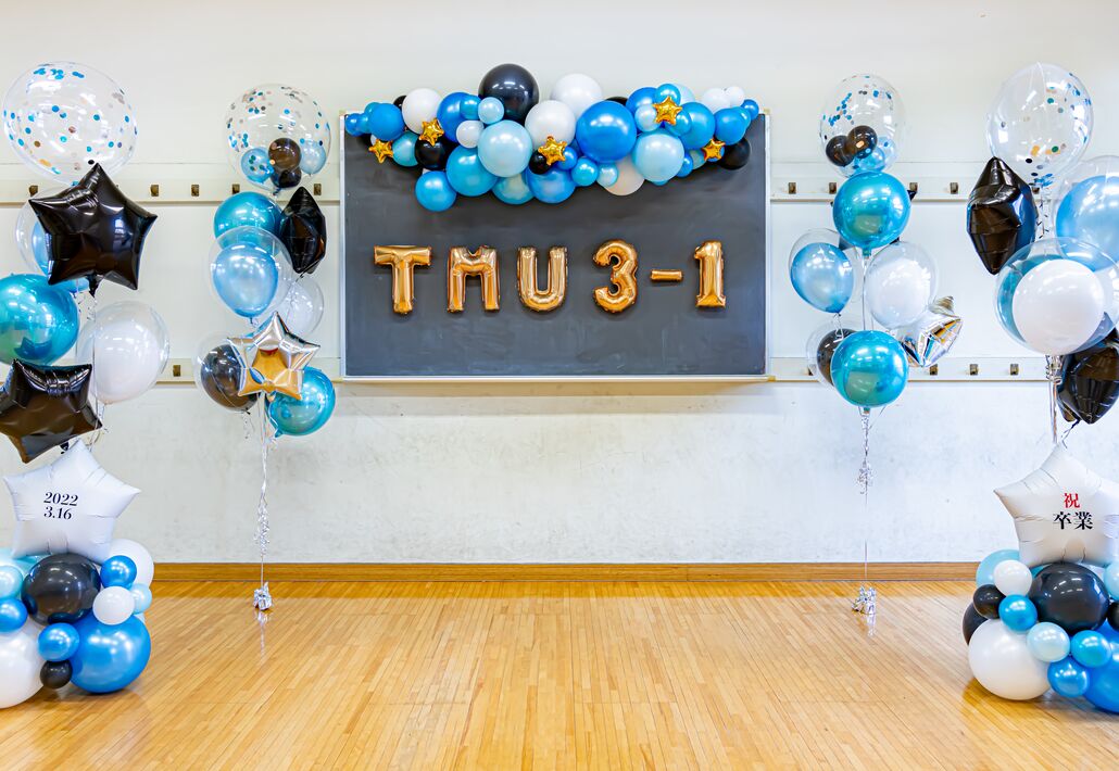 学校の卒業式の装飾