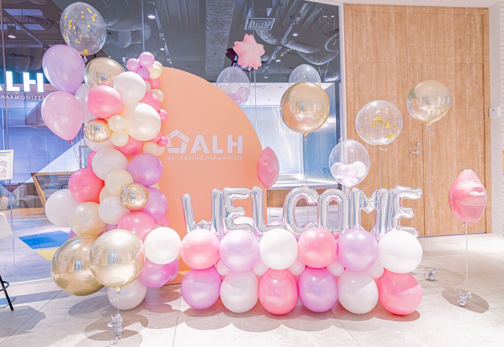 入社式のウェルカムスペース装飾