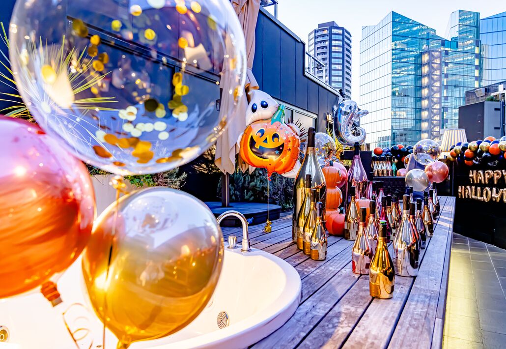 ハロウィンパーティー　屋外装飾