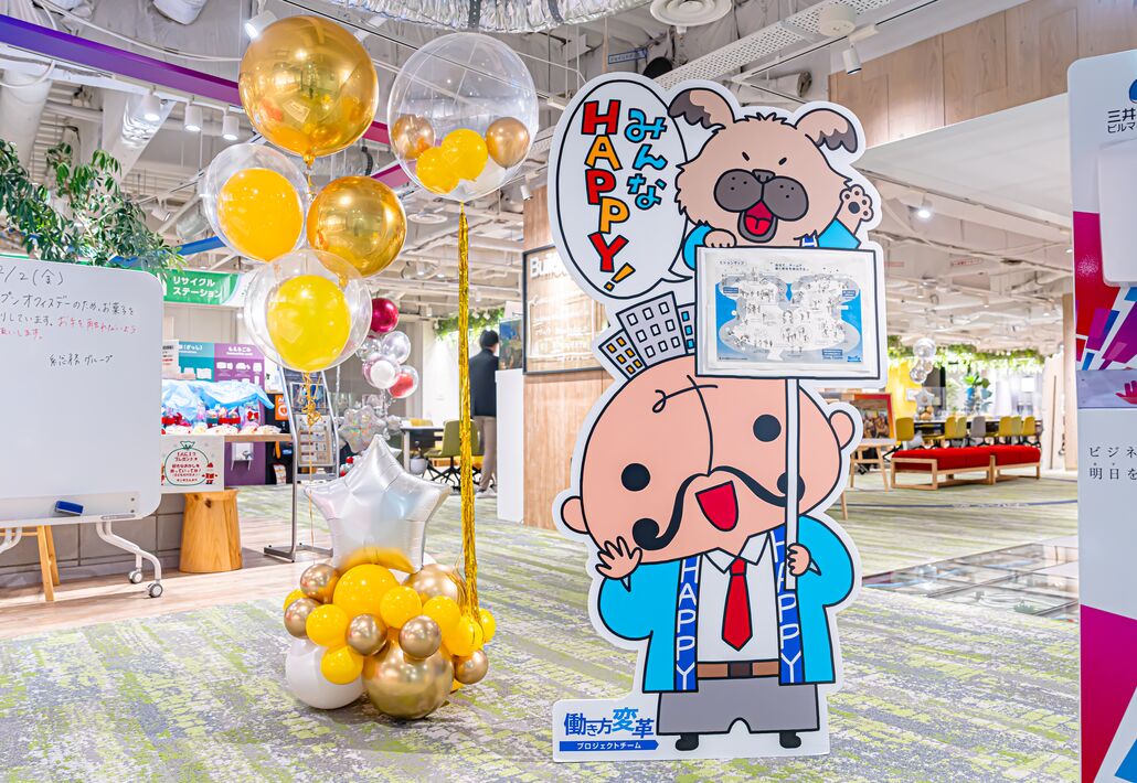 大型商業施設でバルーン装飾