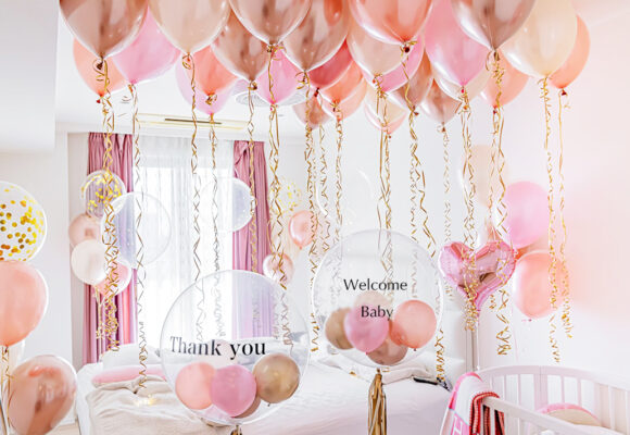 自宅でウェルカムベイビー装飾